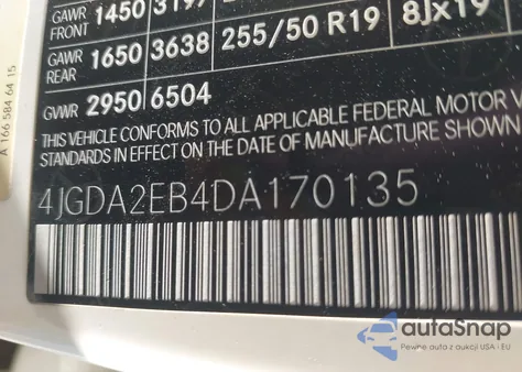 2013 Mercedes-Benz Ml 350 Bluetec 4Matic from USA, damaged, VIN 4JGDA2EB4DA170135